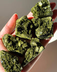 EPIDOTE + QUARTZ CLUSTER - epidote, epidote quartz, fairy forest, fairy forest epidote, fairy forest quartz, forest quartz, good luck + abundance, pocket crystal, pocket stone, raw crystal, raw epidote, raw stone, recently added, rough crystal, Rough Stone - The Mineral Maven
