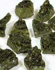 EPIDOTE + QUARTZ CLUSTER - epidote, epidote quartz, fairy forest, fairy forest epidote, fairy forest quartz, forest quartz, good luck + abundance, pocket crystal, pocket stone, raw crystal, raw epidote, raw stone, recently added, rough crystal, Rough Stone - The Mineral Maven