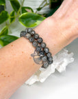 ‘FIRELITE’ 8mm (UV REACTIVE) - HANDMADE CRYSTAL BRACELET - 10 Dec Inventory, 8mm, bracelet, bracelet inventory check, calm gift bundle, crystal bracelet, emotional support, firelite, grey, handmade bracelet, jewelry, June 2025 inventory check, market bracelet, Scorpio Season, Wearable - The Mineral Maven