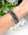 ‘FIRELITE’ 8mm (UV REACTIVE) - HANDMADE CRYSTAL BRACELET - 10 Dec Inventory, 8mm, bracelet, bracelet inventory check, calm gift bundle, crystal bracelet, emotional support, firelite, grey, handmade bracelet, jewelry, June 2025 inventory check, market bracelet, Scorpio Season, Wearable - The Mineral Maven