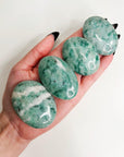 FUCHSITE PALM STONE - 33 bday, 444 sale, Black Friday sale, end of year sale, holiday sale, new year sale, palm, palm stone, palmstone - The Mineral Maven