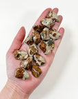 GARNET IN WOLLASTONITE TUMBLE - garnet, garnet in wollastonite, leo season, pocket crystal, polished, tucson mini drop, tumble, wollastonite - The Mineral Maven