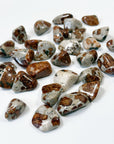 GARNET IN WOLLASTONITE TUMBLE - garnet, garnet in wollastonite, leo season, pocket crystal, polished, tucson mini drop, tumble, wollastonite - The Mineral Maven