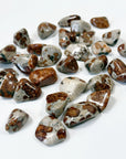 GARNET IN WOLLASTONITE TUMBLE - garnet, garnet in wollastonite, leo season, pocket crystal, polished, tucson mini drop, tumble, wollastonite - The Mineral Maven