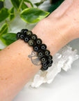GOLD SHEEN OBSIDIAN 10mm - HANDMADE CRYSTAL BRACELET - 10 Dec Inventory, 10mm, april astro, black, bracelet, bracelet inventory check, crystal bracelet, Friday the 13th, gold sheen obsidian, handmade bracelet, jewelry, June 2025 inventory check, market bracelet, obsidian, scorpio, scorpio stack, virgo, virgo stack, Wearable - The Mineral Maven