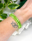 GREEN CALCITE 6mm - HANDMADE CRYSTAL BRACELET - 6mm, bracelet, calcite, crystal bracelet, emotional support, gemini, green, green calcite, handmade bracelet, jewelry, June 2025 inventory check, market bracelet, Wearable - The Mineral Maven