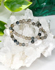 GREY RUTILATED QUARTZ 6mm - HANDMADE CRYSTAL BRACELET - 10 Dec Inventory, 6mm, bracelet, bracelet inventory check, crystal bracelet, emotional support, focus gift bundle, grey, handmade bracelet, jewelry, June 2025 inventory check, market bracelet, rutilated, rutilated quartz, rutile, Scorpio Season, Wearable - The Mineral Maven