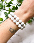 HOWLITE 10mm - HANDMADE CRYSTAL BRACELET - 10 Dec Inventory, 10mm, bracelet, calm gift bundle, crystal bracelet, emotional support, gemini, gemini stack, handmade bracelet, howlite, jewelry, June 2025 inventory check, june wrist candy, market bracelet, missing inventory, scorpio, scorpio stack, single bracelet, summer wrist candy, virgo, virgo stack, Wearable, white - The Mineral Maven