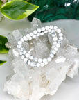 HOWLITE 6mm - HANDMADE CRYSTAL BRACELET - 6mm, bracelet, crystal bracelet, emotional support, gemini, handmade bracelet, howlite, jewelry, June 2025 inventory check, market bracelet, scorpio, virgo, Wearable, white - The Mineral Maven