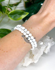 HOWLITE 6mm - HANDMADE CRYSTAL BRACELET - 6mm, bracelet, crystal bracelet, emotional support, gemini, handmade bracelet, howlite, jewelry, June 2025 inventory check, market bracelet, scorpio, virgo, Wearable, white - The Mineral Maven