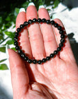 HYPERSTHENE 6mm - HANDMADE CRYSTAL BRACELET - 10 Dec Inventory, 6mm, black, bracelet, bracelet inventory check, crystal bracelet, Friday the 13th, handmade bracelet, hypersthene, jewelry, June 2025 inventory check, market bracelet, Wearable - The Mineral Maven