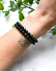 HYPERSTHENE 6mm - HANDMADE CRYSTAL BRACELET - 10 Dec Inventory, 6mm, black, bracelet, bracelet inventory check, crystal bracelet, Friday the 13th, handmade bracelet, hypersthene, jewelry, June 2025 inventory check, market bracelet, Wearable - The Mineral Maven