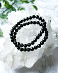 HYPERSTHENE 6mm - HANDMADE CRYSTAL BRACELET - 10 Dec Inventory, 6mm, black, bracelet, bracelet inventory check, crystal bracelet, Friday the 13th, handmade bracelet, hypersthene, jewelry, June 2025 inventory check, market bracelet, Wearable - The Mineral Maven