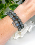 LABRADORITE 10mm - HANDMADE CRYSTAL BRACELET - 10 Dec Inventory, 10mm, 2025 vibes, air, bracelet, bracelet inventory check, cancer, crystal bracelet, Friday the 13th, grey, handmade bracelet, jewelry, June 2025 inventory check, labradorite, Leo, libra, market bracelet, mercury retrograde, pisces, sagittarius, transform gift bundle, Wearable - The Mineral Maven