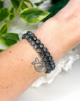 LARVIKITE 6mm - HANDMADE CRYSTAL BRACELET - 6mm, august 2025 restock, bracelet, cancer, crystal bracelet, grey larvikite, handmade bracelet, jewelry, larvikite, market bracelet, water, Wearable - The Mineral Maven