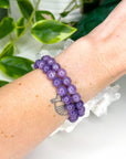 LEPIDOLITE 8mm - HANDMADE CRYSTAL BRACELET - 10 Dec Inventory, 8mm, bracelet, bracelet inventory check, crystal bracelet, emotional support, grief gift bundle, handmade bracelet, jewelry, June 2025 inventory check, lepidolite, libra, market bracelet, pisces, Scorpio Season, water, Wearable - The Mineral Maven