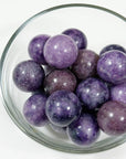 LEPIDOLITE MINI SPHERE - 6th anniversary, lepidolite, mini sphere, pocket crystal, pocket crystals, pocket stone, polished, polished stone, sphere - The Mineral Maven
