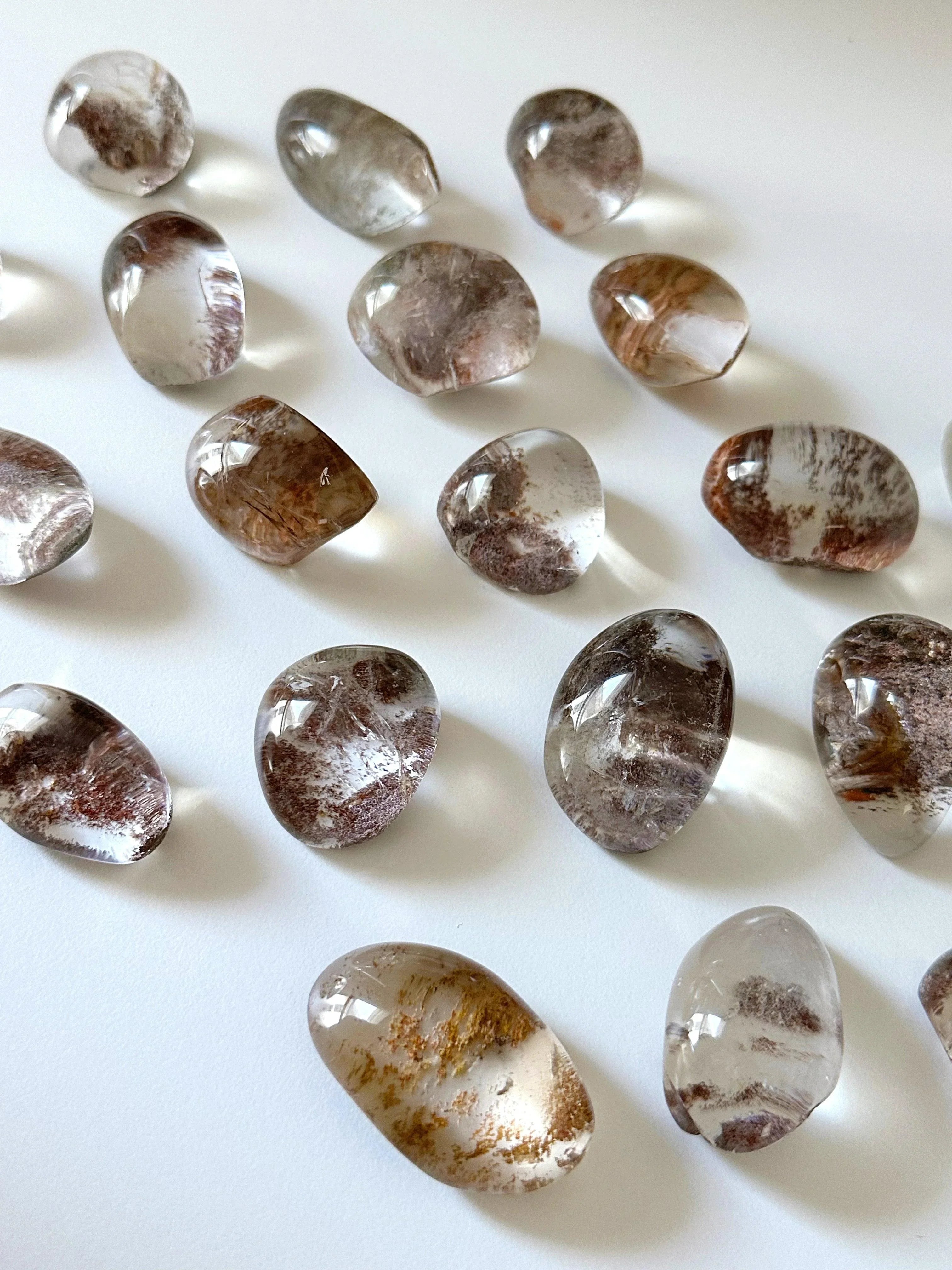 LODOLITE (GARDEN QUARTZ) LENS - 2025 vibes, 33 bday, 444 sale, Black Friday sale, garden quartz, holiday sale, lodolite, phantom quartz, polished, polished stone, quartz, rose quartz, scenic quartz, spring equinox, spring things, springtime, vernal vibes - The Mineral Maven