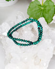 MALACHITE 4mm - HANDMADE CRYSTAL BRACELET - 4mm, bracelet, crystal bracelet, earth, green, handmade bracelet, jewelry, June 2025 inventory check, malachite, market bracelet, sagittarius, scorpio, Scorpio Season, spring collection, taurus, Wearable - The Mineral Maven