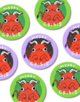 MERRY CRISIS KRAMPUS LOGO STICKERS - energy tool, krampus logo, krampusnacht, merch, sticker - The Mineral Maven