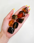 MEXICAN AMBER - 2025 vibes, 33 bday, amber, Black Friday sale, end of year sale, holiday sale, mexican amber, new year new crystals, pocket crystal, pocket stone, polished stone, transform gift bundle, tumble - The Mineral Maven