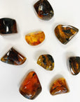 MEXICAN AMBER - 2025 vibes, 33 bday, amber, Black Friday sale, end of year sale, holiday sale, mexican amber, new year new crystals, pocket crystal, pocket stone, polished stone, transform gift bundle, tumble - The Mineral Maven