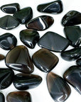 MIDNIGHT LACE OBSIDIAN TUMBLE - Black Friday sale, end of year sale, Friday the 13th, holiday sale, mercury rx, midnight lace obsidian, obsidian, pocket crystal, pocket stone, protection gift bundle, tumble - The Mineral Maven