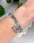 MOSS AGATE 4mm - HANDMADE CRYSTAL BRACELET - 4mm, bracelet, crystal bracelet, earth, emotional support, faceted, handmade bracelet, jewelry, June 2025 inventory check, market bracelet, moss agate, spring collection, virgo, Wearable - The Mineral Maven