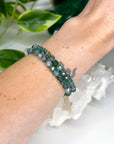 MOSS AGATE (FACETED) 6mm - HANDMADE CRYSTAL BRACELET - 10 Dec Inventory, 6mm, bracelet, bracelet inventory check, crystal bracelet, earth, emotional support, faceted, handmade bracelet, jewelry, June 2025 inventory check, market bracelet, mercury retrograde stack, moss agate, virgo, virgo stack, Wearable - The Mineral Maven