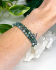 MOSS AGATE (FACETED) 6mm - HANDMADE CRYSTAL BRACELET - 10 Dec Inventory, 6mm, bracelet, bracelet inventory check, crystal bracelet, earth, emotional support, faceted, handmade bracelet, jewelry, June 2025 inventory check, market bracelet, mercury retrograde stack, moss agate, virgo, virgo stack, Wearable - The Mineral Maven