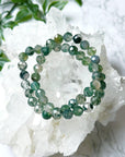 MOSS AGATE (FACETED) 8mm - HANDMADE CRYSTAL BRACELET - 10 Dec Inventory, 8mm, bracelet, bracelet inventory check, crystal bracelet, earth, faceted, handmade bracelet, jewelry, June 2025 inventory check, mercury retrograde stack, moss agate, virgo, virgo stack, Wearable - The Mineral Maven