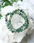 MOSS AGATE (FACETED) 8mm - HANDMADE CRYSTAL BRACELET - 10 Dec Inventory, 8mm, bracelet, bracelet inventory check, crystal bracelet, earth, faceted, handmade bracelet, jewelry, June 2025 inventory check, mercury retrograde stack, moss agate, virgo, virgo stack, Wearable - The Mineral Maven