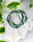 MOSS AGATE (FACETED) 8mm - HANDMADE CRYSTAL BRACELET - 10 Dec Inventory, 8mm, bracelet, bracelet inventory check, crystal bracelet, earth, faceted, handmade bracelet, jewelry, June 2025 inventory check, mercury retrograde stack, moss agate, virgo, virgo stack, Wearable - The Mineral Maven