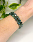 MOSS AGATE (FACETED) 8mm - HANDMADE CRYSTAL BRACELET - 10 Dec Inventory, 8mm, bracelet, bracelet inventory check, crystal bracelet, earth, faceted, handmade bracelet, jewelry, June 2025 inventory check, mercury retrograde stack, moss agate, virgo, virgo stack, Wearable - The Mineral Maven