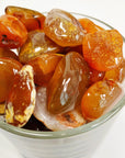 NATURAL CARNELIAN TUMBLE - 33 bday, Black Friday sale, career, carnelian, crystals for beginners, emotional support, end of year sale, fertility, holiday sale, joy gift bundle, Leo szn, natural carnelian, new year sale, pocket crystal, pocket stone, spring things, tumble, untreated carnelian - The Mineral Maven