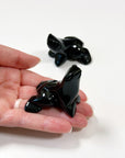 OBSIDIAN MEDIUM FROG - black obsidian, crystal critter, crystal frog, frog, medium frog, obsidian - The Mineral Maven