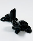 OBSIDIAN MEDIUM FROG - black obsidian, crystal critter, crystal frog, frog, medium frog, obsidian - The Mineral Maven