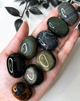 OBSIDIAN POCKET PEBBLE - Black Friday sale, black obsidian, emotional support, end of year sale, Friday the 13th, gold obsidian, gold sheen obsidian, grief gift bundle, holiday sale, mahogany obsidian, mercury rx, obsidian, palm stone, pebble, platinum obsidian, pocket crystal, pocket stone, protection gift bundle, rainbow obsidian, silver sheen obsidian, spiderweb obsidian, tumble, tumbled, tumbled stone, velvet obsidian - The Mineral Maven