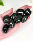 OBSIDIAN POCKET PEBBLE - Black Friday sale, black obsidian, emotional support, end of year sale, Friday the 13th, gold obsidian, gold sheen obsidian, grief gift bundle, holiday sale, mahogany obsidian, mercury rx, obsidian, palm stone, pebble, platinum obsidian, pocket crystal, pocket stone, protection gift bundle, rainbow obsidian, silver sheen obsidian, spiderweb obsidian, tumble, tumbled, tumbled stone, velvet obsidian - The Mineral Maven