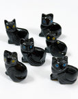 ONYX CAT (SMALL) - black onyx, cat, crystal critter, new critter drop, onyx, polished, polished stone - The Mineral Maven