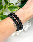 ONYX (MATTE) 10mm - HANDMADE CRYSTAL BRACELET - 10 Dec Inventory, 10mm, black, black onyx, bracelet, bracelet inventory check, crystal bracelet, earth, focus gift bundle, handmade bracelet, jewelry, June 2025 inventory check, Leo, market bracelet, onyx, Scorpio Season, Wearable - The Mineral Maven