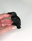 ONYX RAVEN - black onyx, crow, crystal critter, new critter drop, onyx, polished, polished stone, raven - The Mineral Maven