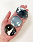 ORCA AGATE PALM STONE - Agate, blue agate, blue carnelian agate, orca agate, palm, palm stone, palmstone, recently added, spring collection - The Mineral Maven