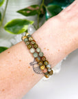 OWYHEE PICTURE JASPER 6mm - HANDMADE CRYSTAL BRACELET - 6mm, Aquarius, bracelet, crystal bracelet, earth, fall-o-ween, fall-o-ween bracelets, handmade bracelet, jasper, jewelry, Leo, market bracelet, owyhee picture jasper, picture jasper, recently added, Wearable - The Mineral Maven