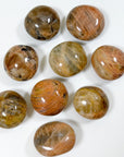 PEACH MOONSTONE PALM STONE - emotional support, fertility, moonstone, palm stone, peach moonstone, pebble, pocket crystal, pocket stone, recently added, solar eclipse, spring collection, spring equinox, spring things - The Mineral Maven