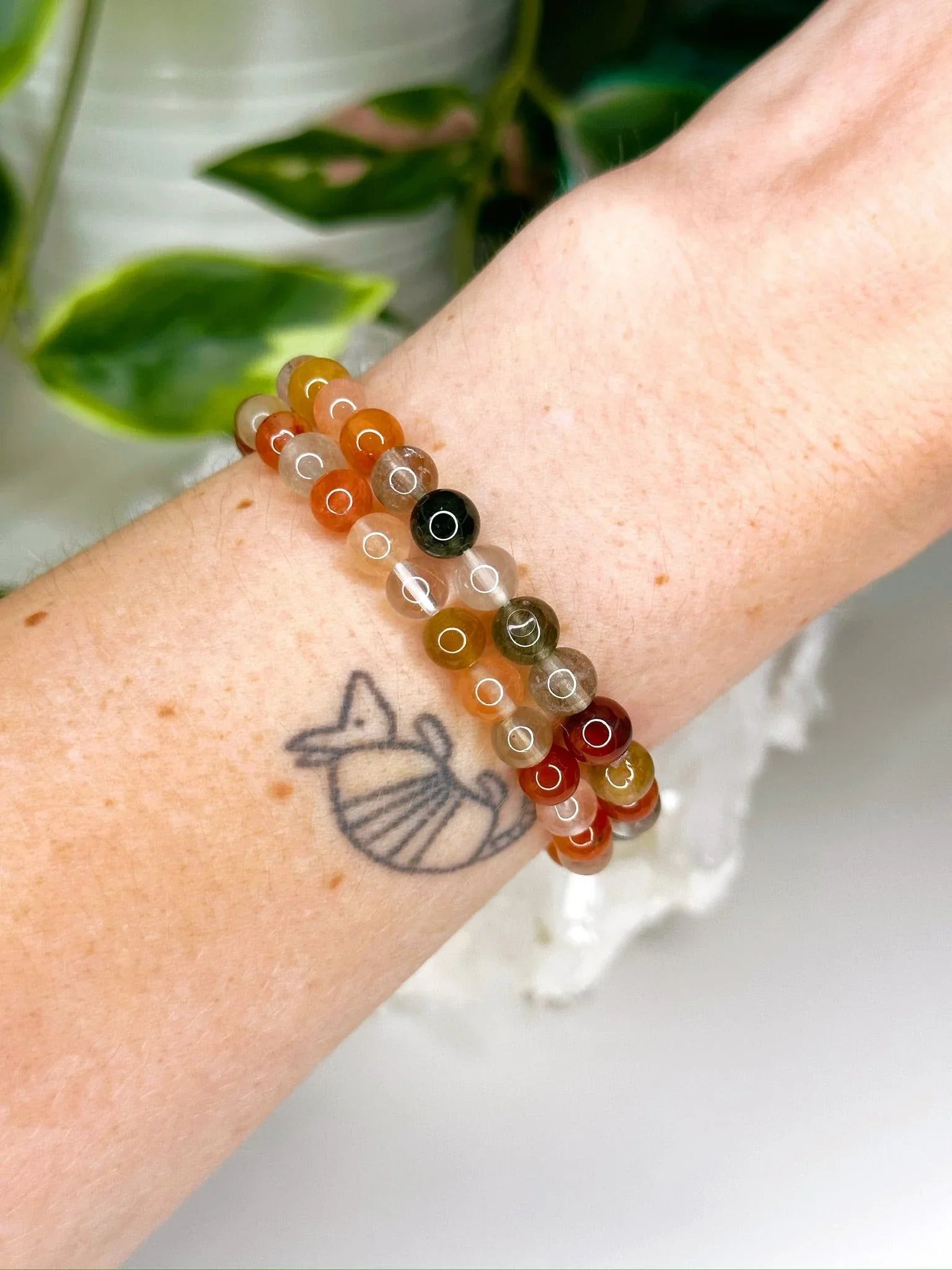 PHANTOM RUTILE QUARTZ 6mm - HANDMADE CRYSTAL BRACELET - 10 Dec Inventory, 6mm, bracelet, bracelet inventory check, crystal bracelet, fall-o-ween, fall-o-ween bracelets, handmade bracelet, jewelry, June 2025 inventory check, libra, market bracelet, phantom quartz, transform gift bundle, Wearable - The Mineral Maven