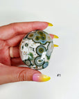 PICK YOUR OWN: 8TH VEIN OCEAN JASPER PALM STONE (EXTRA GRADE) - 8th vein, Black Friday sale, emotional support, ocean jasper, palm stone, palmstone, tucson update - The Mineral Maven