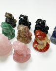 PICK YOUR OWN: CRYSTAL SITTING FROG - 6th anniversary, crystal critter, crystal frog, frog, green aventurine, leopard jasper, leopardskin jasper, obsidian, quartz, red jasper, rose quartz, sitting frog, sodalite - The Mineral Maven