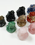 PICK YOUR OWN: CRYSTAL SITTING FROG - 6th anniversary, crystal critter, crystal frog, frog, green aventurine, leopard jasper, leopardskin jasper, obsidian, quartz, red jasper, rose quartz, sitting frog, sodalite - The Mineral Maven