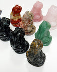 PICK YOUR OWN: CRYSTAL SITTING FROG - 6th anniversary, crystal critter, crystal frog, frog, green aventurine, leopard jasper, leopardskin jasper, obsidian, quartz, red jasper, rose quartz, sitting frog, sodalite - The Mineral Maven